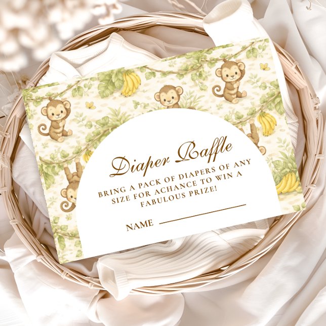 Watercolor Safari Animals Diapper Raffle Enclosure Card (Creator Uploaded)