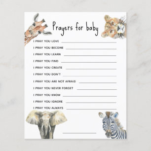 Watercolor safari animals - prayers for baby