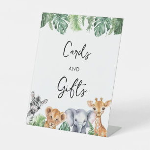 Watercolor Safari Baby Shower Cards & Gifts  Pedestal Sign