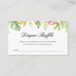 Watercolor Safari Baby Shower Diaper Raffle Enclosure Card