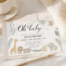 Watercolor Safari Gender Neutral Baby Shower