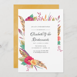 Watercolor Safari Wedding Bridesmaids Luncheon Invitation