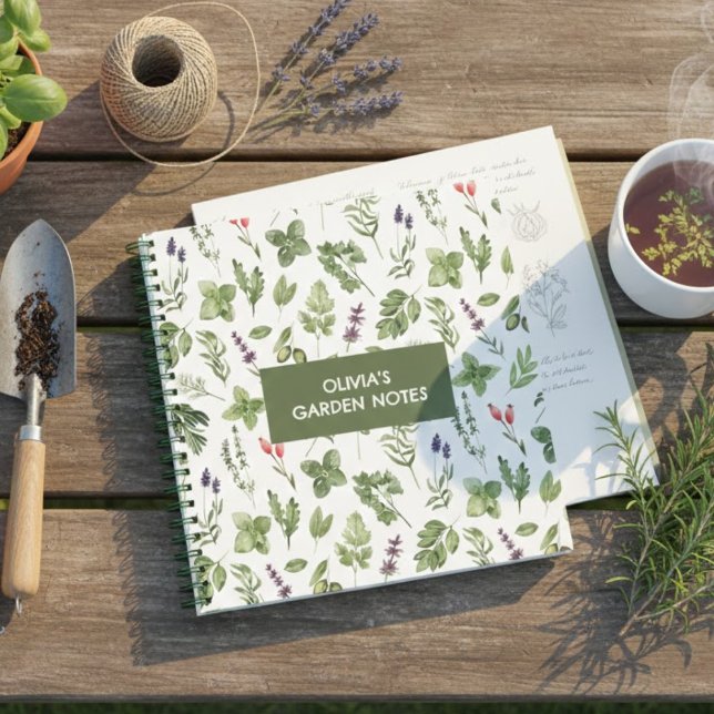 Watercolor Sage Green Botanical Garden Notes Notebook (Creator Uploaded)