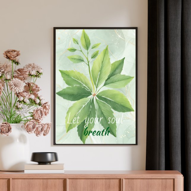 Watercolor Sage Green Leaves Botanical  Poster (Creator Uploaded)