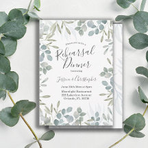 Watercolor Sage Green Wedding Rehearsal Dinner