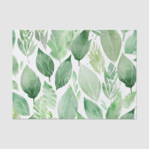 Watercolor Sage Leaves Botanical Tissue Paper
