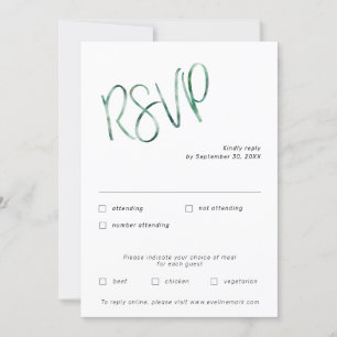 Watercolor sage minimalist RSVP Invitation