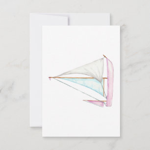 Watercolor Sailboat Funeral Thank You, Sympathy   Card
