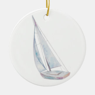 Watercolor Sailboat Ornament