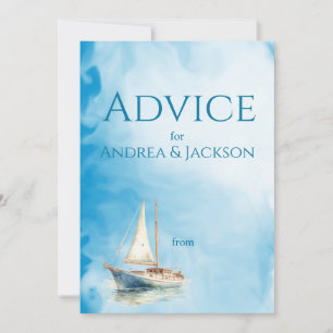 Watercolor Sailboat Wedding Advice Card