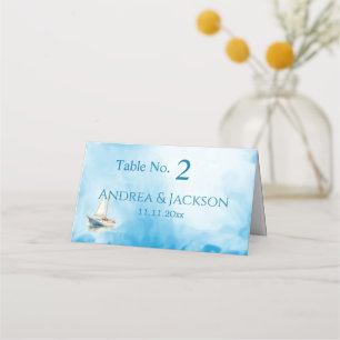 Watercolor Sailboat Wedding Place Card