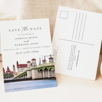 Watercolor Saint Augustine Florida Skyline Beach