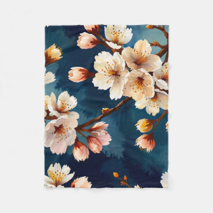 Watercolor Sakura Dreams Fleece Blanket