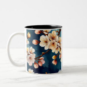 Watercolor Sakura Dreams Two-Tone Coffee Mug