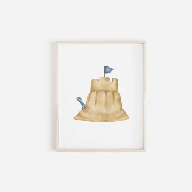 Watercolor sand castle print (Creator Uploaded)