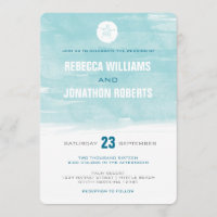 Watercolor Sand Dollar Invitation - round corners