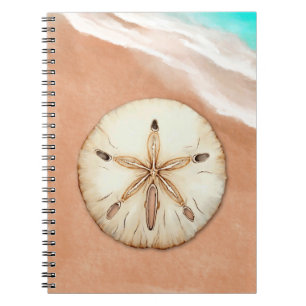 Watercolor Sand Dollar on the Beach Notebook