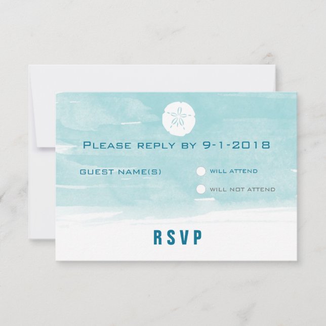 Watercolor Sand Dollar Response Card (Front)