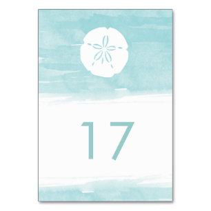 Watercolor Sand Dollar Table Number Cards