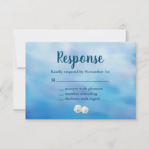 Watercolor Sandy Toes RSVP sand dollars Card