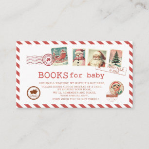 Watercolor Santa baby christmas North pole books Enclosure Card