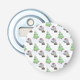 Watercolor Santa bird hand drawn Bottle Opener