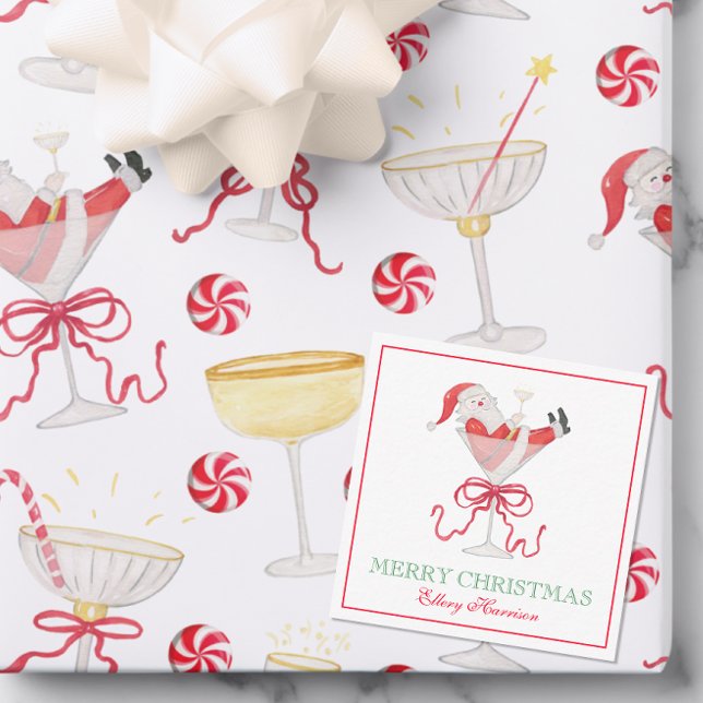 Watercolor Santa Christmas Cocktail Party Card (Creator Uploaded)