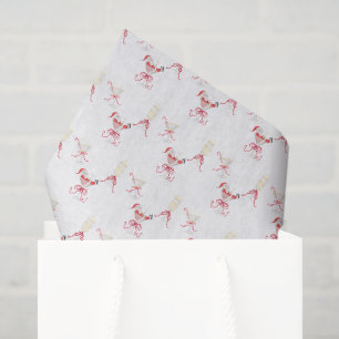 Watercolor Santa Christmas Cocktail Party Tissue Paper