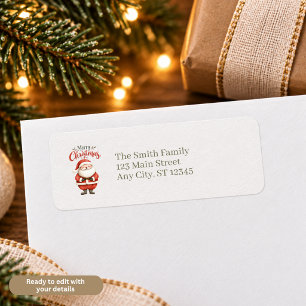 Watercolor Santa Christmas Return Address Labels