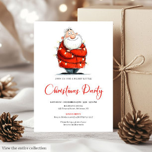 Watercolor Santa Funny Editable Christmas Party  Invitation