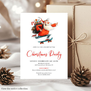 Watercolor Santa Funny Holiday Party Invitation