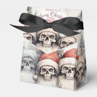 Watercolor Santa Skulls Christmas Greeting Favour Box