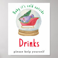 Watercolor santa sled - Drinks