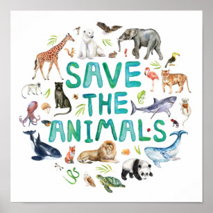 Save Endangered Animals Posters & Photo Prints | Zazzle AU