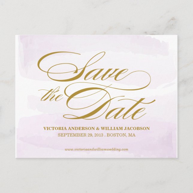 WATERCOLOR | SAVE THE DATE ANNOUNCEMENT POSTCARD (Front)
