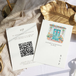 Watercolor Sayulita Mexico   QR Code Wedding RSVP
