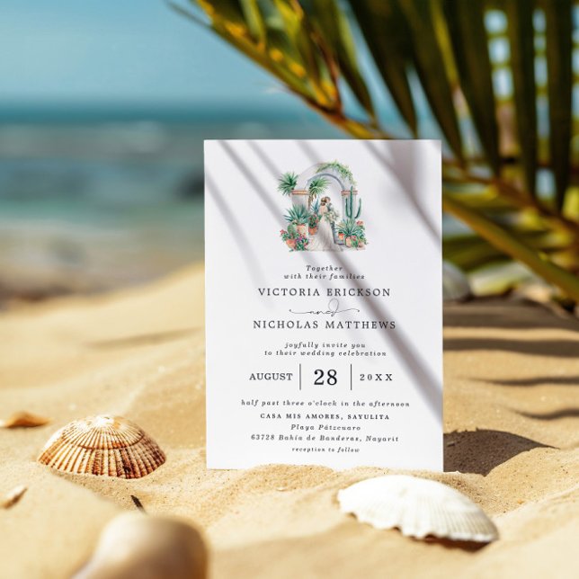 Watercolor Sayulita Mexico Wedding Invitation (Creator Uploaded)