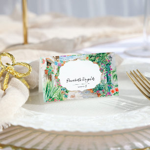 Watercolor Sayulita Mexico Wedding Place Card