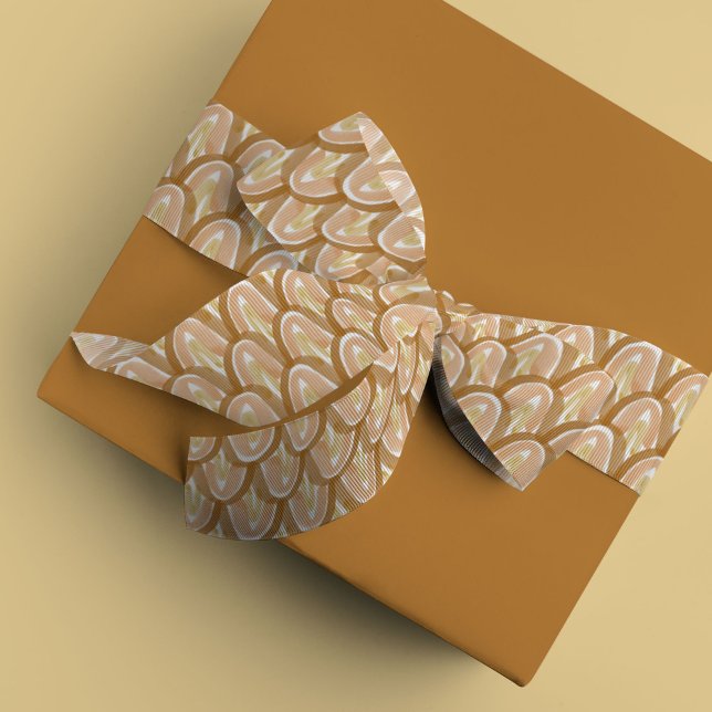 Watercolor Scales in Yellow Grosgrain Ribbon (Golden yellow watercolor scale ribbon)