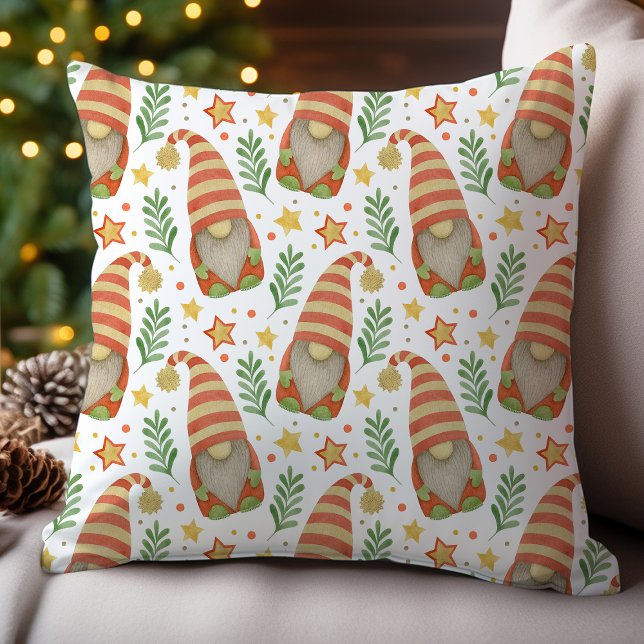 Watercolor Scandinavian Gnome Christmas Cushion (Creator Uploaded)