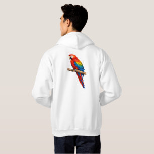 Watercolor Scarlet Macaw Parrot Double-Sided Hoodi Hoodie