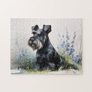 Watercolor Schnauzer Jigsaw Puzzle