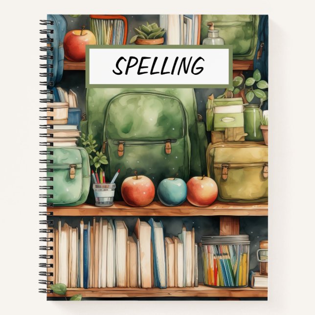 WATERCOLOR SCHOOL BACKPACKS APPLES BOOKS (Front)