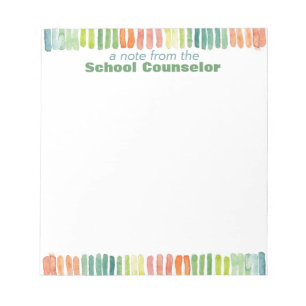 Watercolor School Counsellor Note Pad
