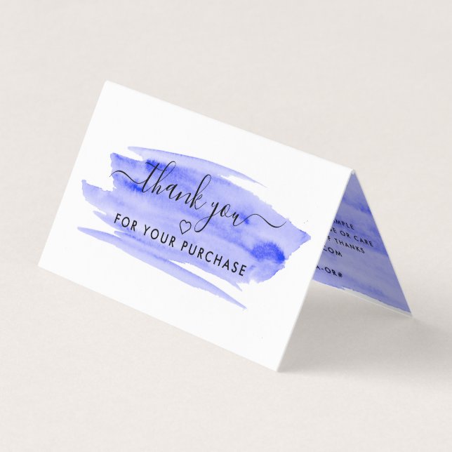 Watercolor Script, Logo/Picture Thank You Card (Front)