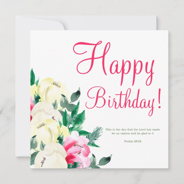 Watercolor Scripture Birthday Card (Front)