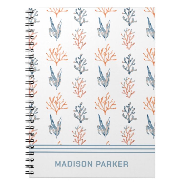 Watercolor Sea Corals  Notebook (Front)