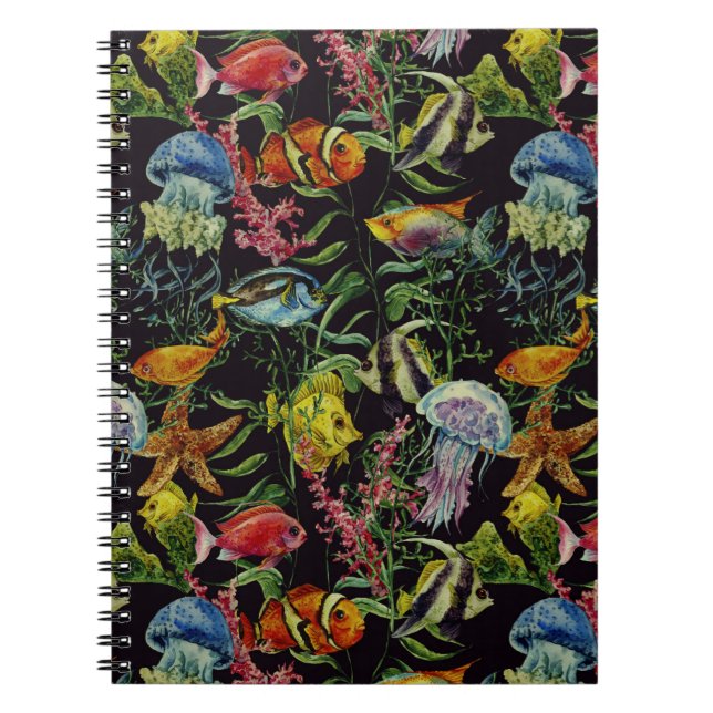 Watercolor Sea Life Pattern 1 Notebook (Front)