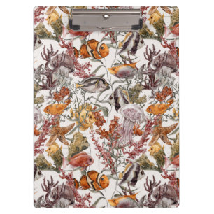 Watercolor Sea Life Pattern 2 Clipboard