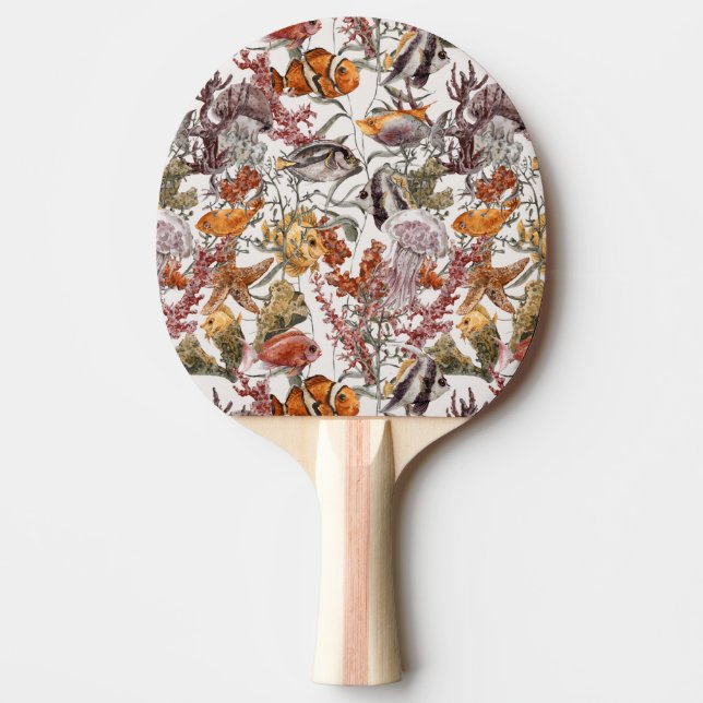 Watercolor Sea Life Pattern 2 Ping Pong Paddle (Front)